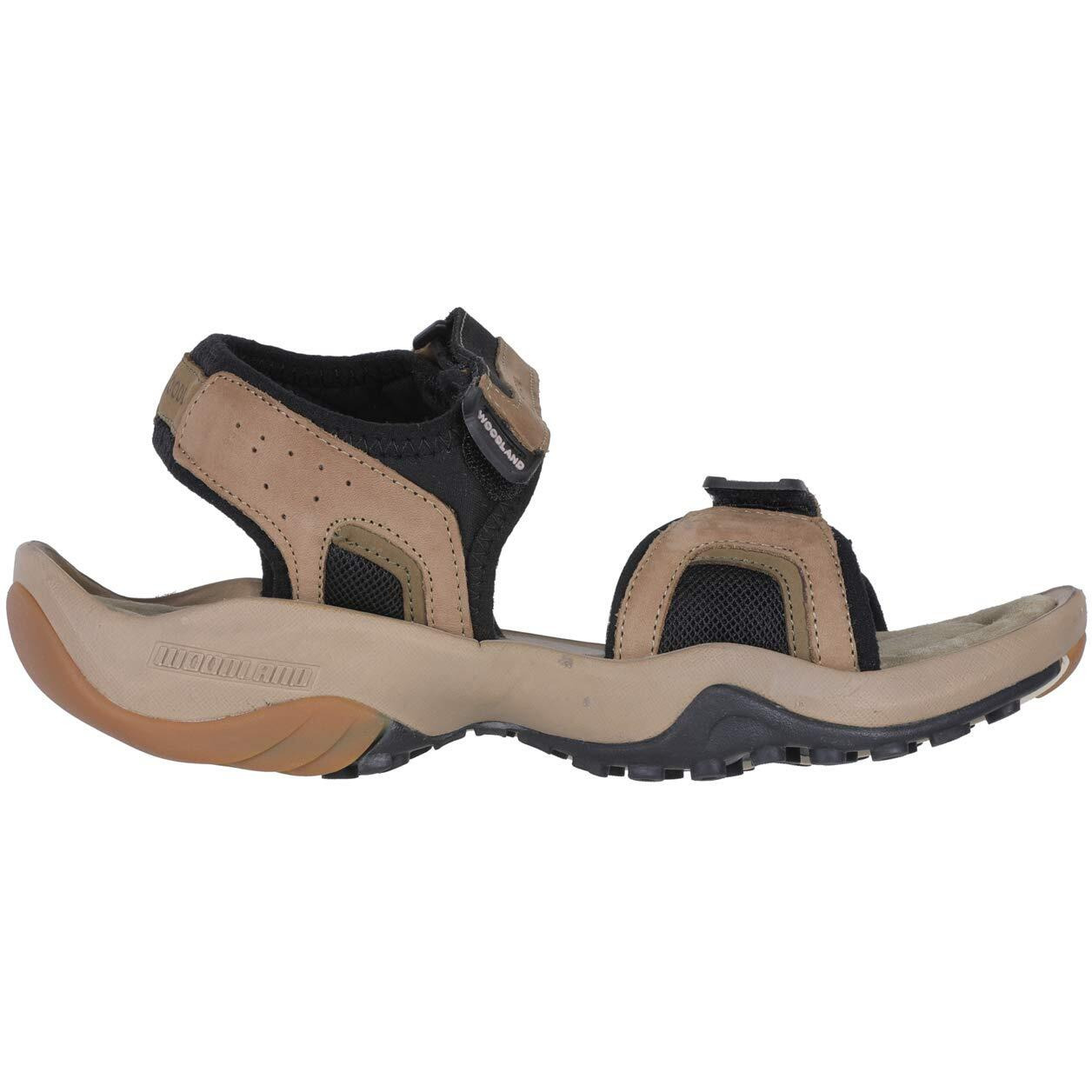 Woodland Men's Khaki Leather Sandal-10 (OGD 2685117)