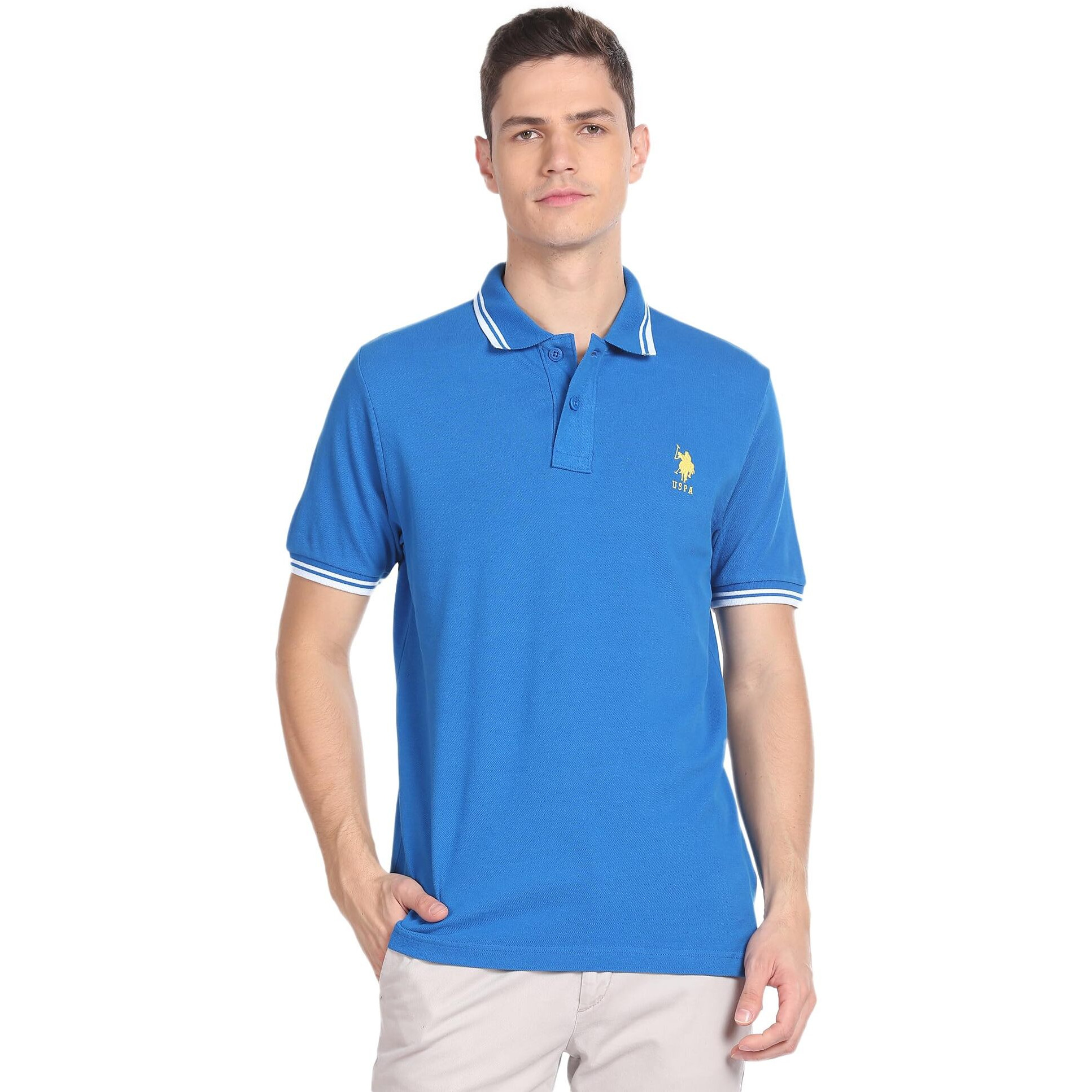 U.S. POLO ASSN. Men's Regular Fit T-Shirt (USTSHS1542_Me. Blue_XL)