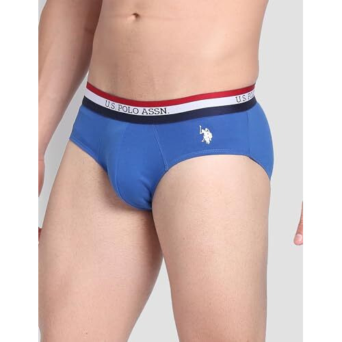 U.S. POLO ASSN. Men's Cotton Classic Briefs (Pack of 3) (EB002_Bistro Green|True Blue|Black