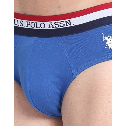 U.S. POLO ASSN. Men's Cotton Classic Briefs (Pack of 3) (EB002_Bistro Green|True Blue|Black