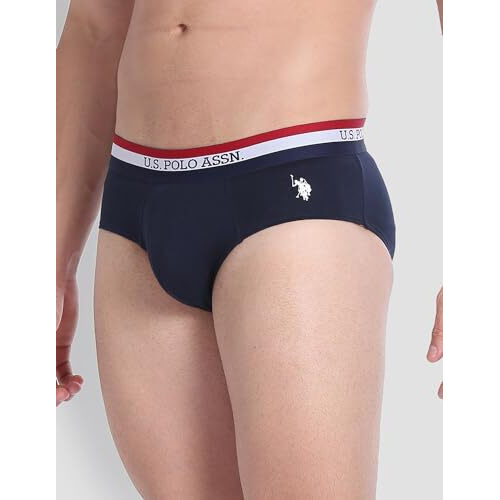 U.S. POLO ASSN. Men's Cotton Classic Briefs (Pack of 3) (EB002_Navy | White | Black