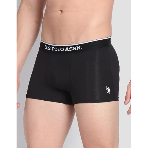 U.S. POLO ASSN. Men's Cotton Classic Trunks (Pack of 3) (ET004-P3_Black | True Blue | Navy