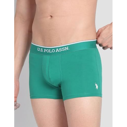 U.S. POLO ASSN. Men's Cotton Classic Trunks (Pack of 3) (ET004-P3_Black | Bistro Green | Navy