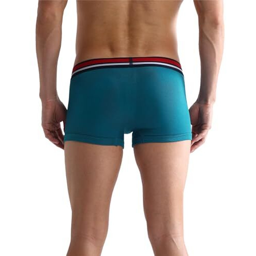 U.S. POLO ASSN. Men's Cotton Blend Classic Solid Trunks (Pack of 3) (I641-P3_T Blue-Black-W Red