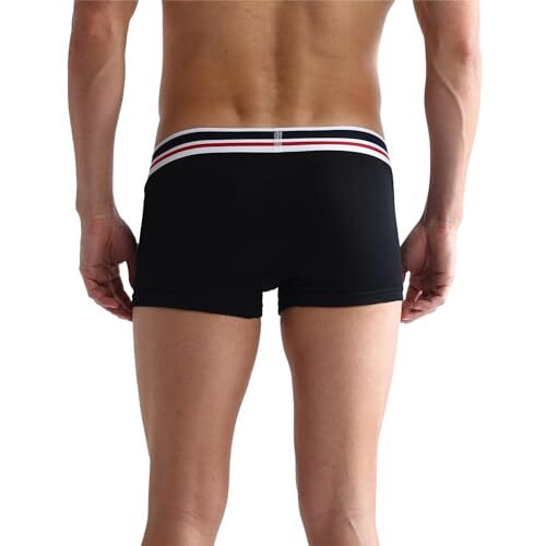 U.S. POLO ASSN. Men's Cotton Blend Classic Solid Trunks (Pack of 3) (I641-P3_W Red-Black-Navy
