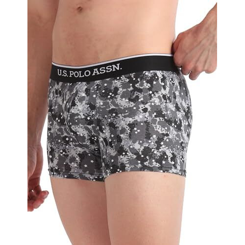 U.S. POLO ASSN. Men's Cotton Blend Classic Trunks (Pack of 3) (OET01-P3_Blue-Navy-Black