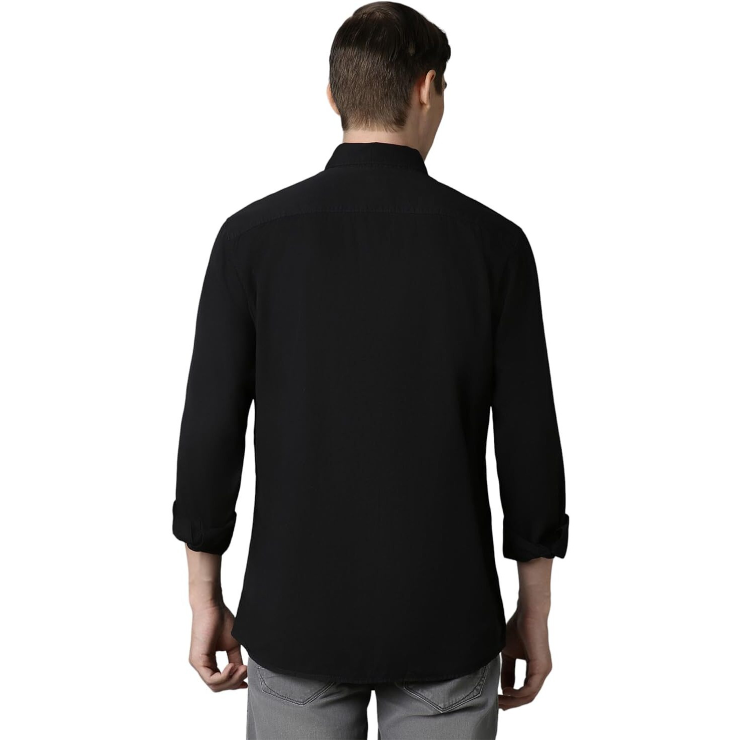 Louis Philippe Men's Slim Fit Shirt (LRSFNSLPT85910_Black