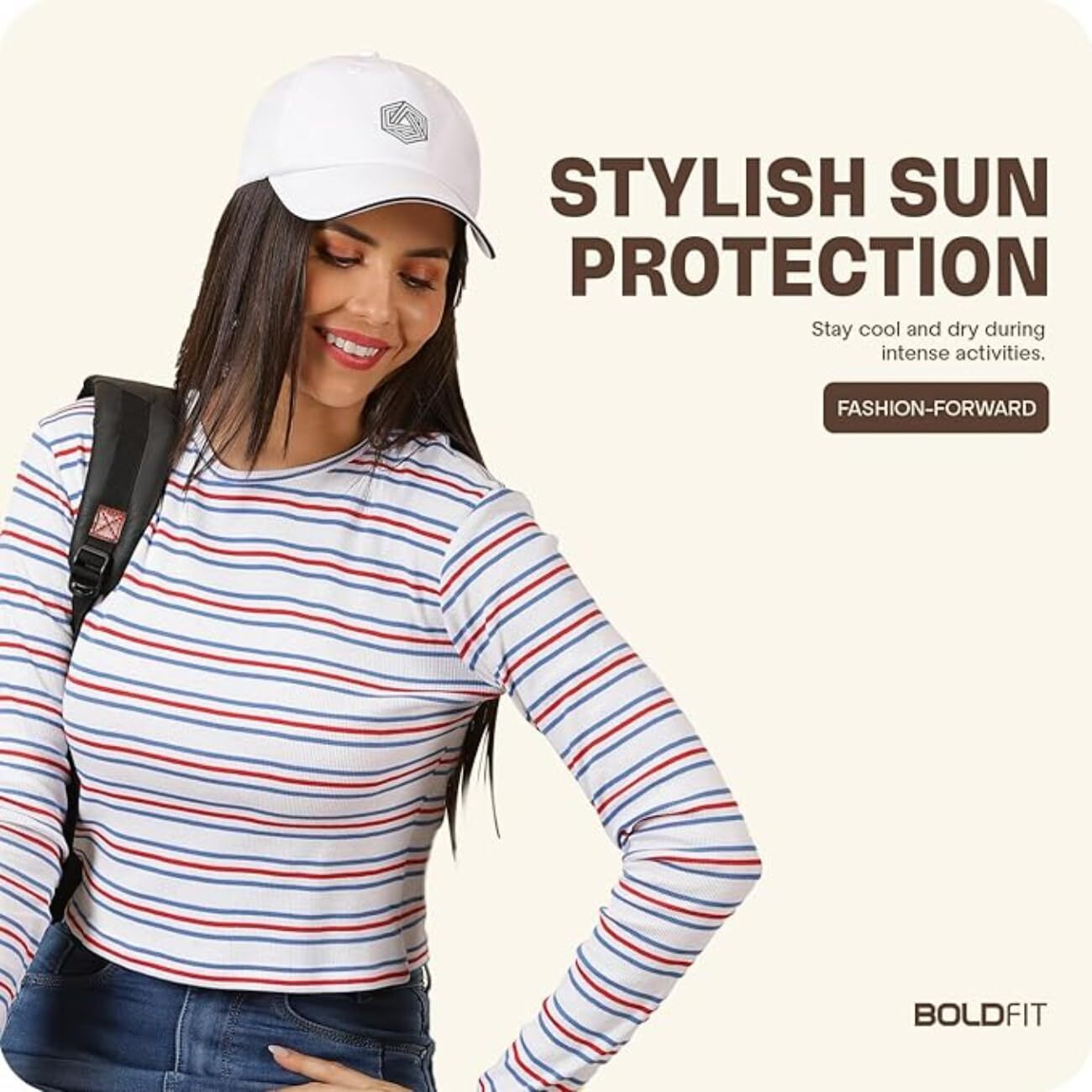 Boldfit Polyester Blend Head Caps for Men Unisex Mens Caps with Adjustable Strap in Summer for Men Caps Men for All Sports Cap for Men Women Cap Sports Caps for Men Whiteblue