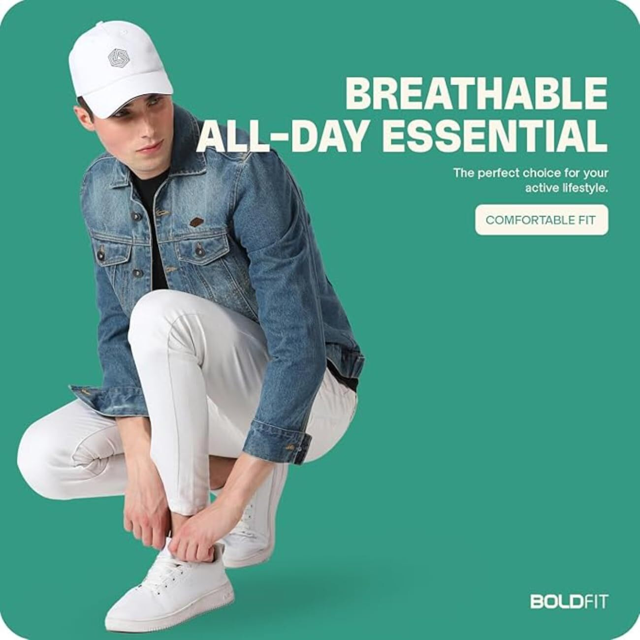 Boldfit Polyester Blend Head Caps for Men Unisex Mens Caps with Adjustable Strap in Summer for Men Caps Men for All Sports Cap for Men Women Cap Sports Caps for Men Whiteblue