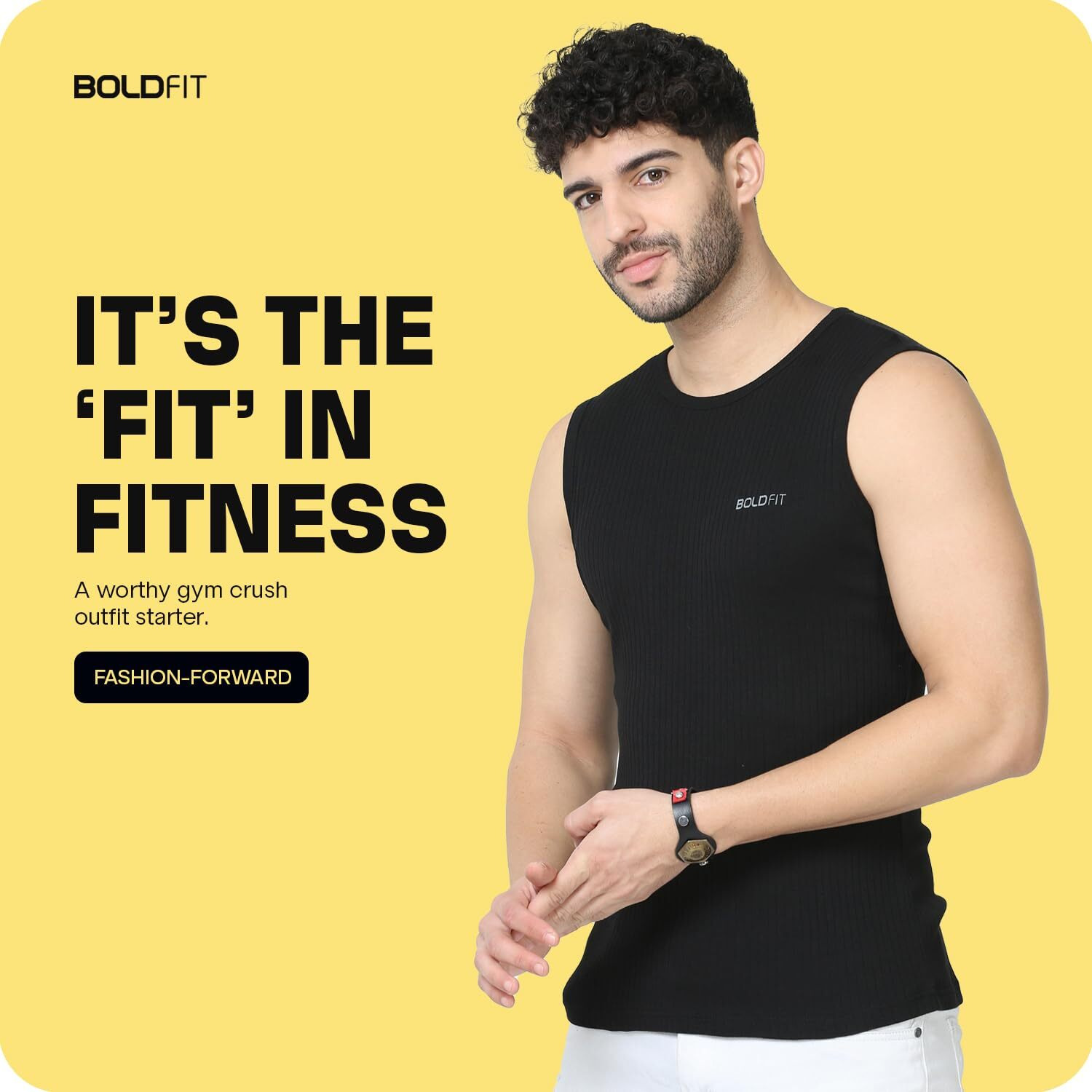 Boldfit Vest for Men Regular Fit Sleeveless Tshirt Breathable Sando Gym Lightweight T Shirts Comfortable Wear Vests XL Black