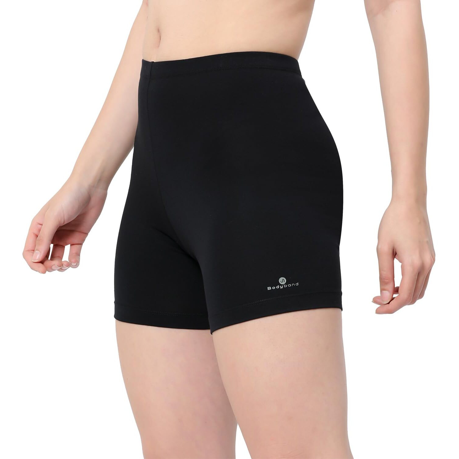 Bodyband Cycling Shorts for Women Shorts - High Waist Under Skirt Shorts for Women & Girls Stretchable Skin Fit Under Dress Shorts - Biker Bicycle Shorts - Black - Large
