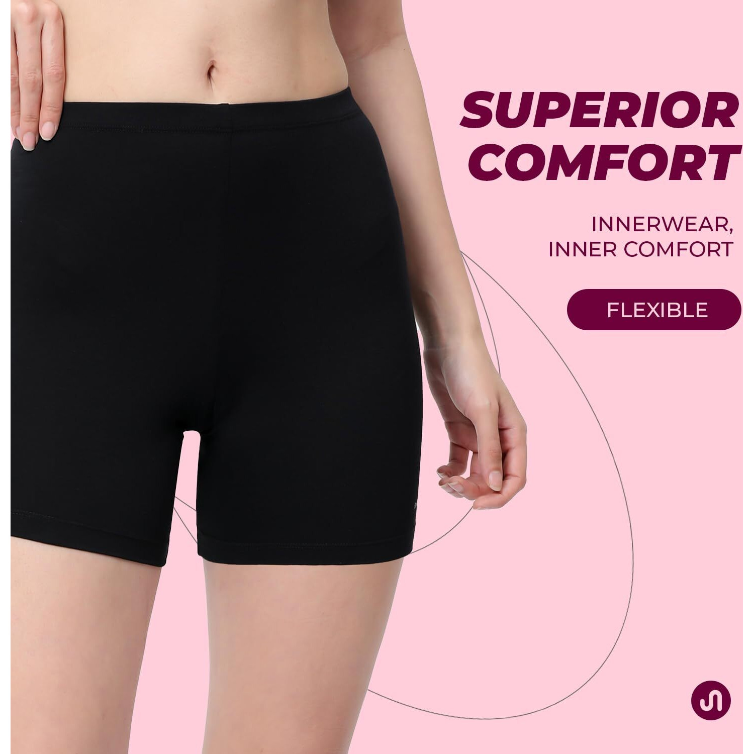 Bodyband Cycling Shorts for Women Shorts - High Waist Under Skirt Shorts for Women & Girls Stretchable Skin Fit Under Dress Shorts - Biker Bicycle Shorts - Black - Large