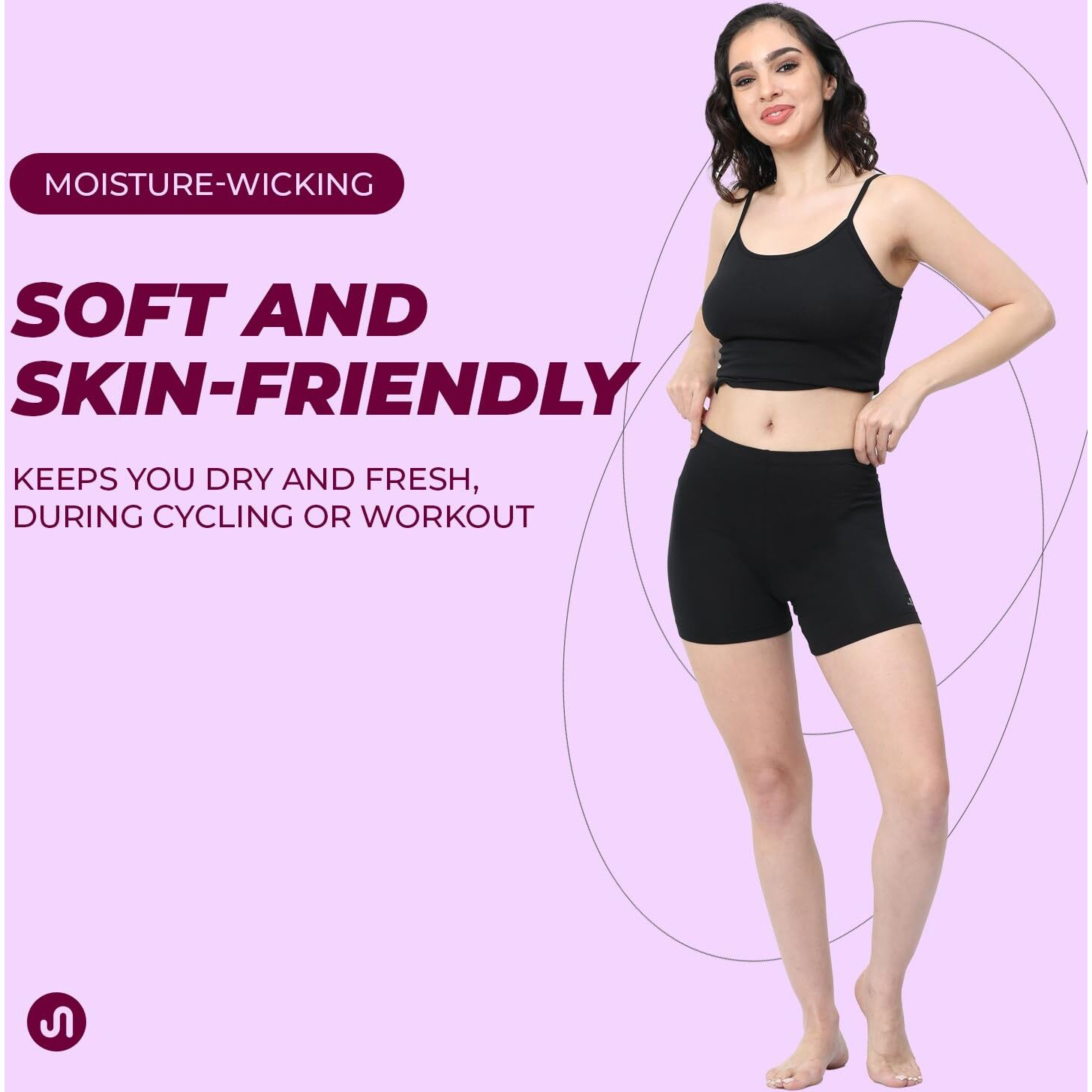 Bodyband Cycling Shorts for Women Shorts - High Waist Under Skirt Shorts for Women & Girls Stretchable Skin Fit Under Dress Shorts - Biker Bicycle Shorts - Black - Large