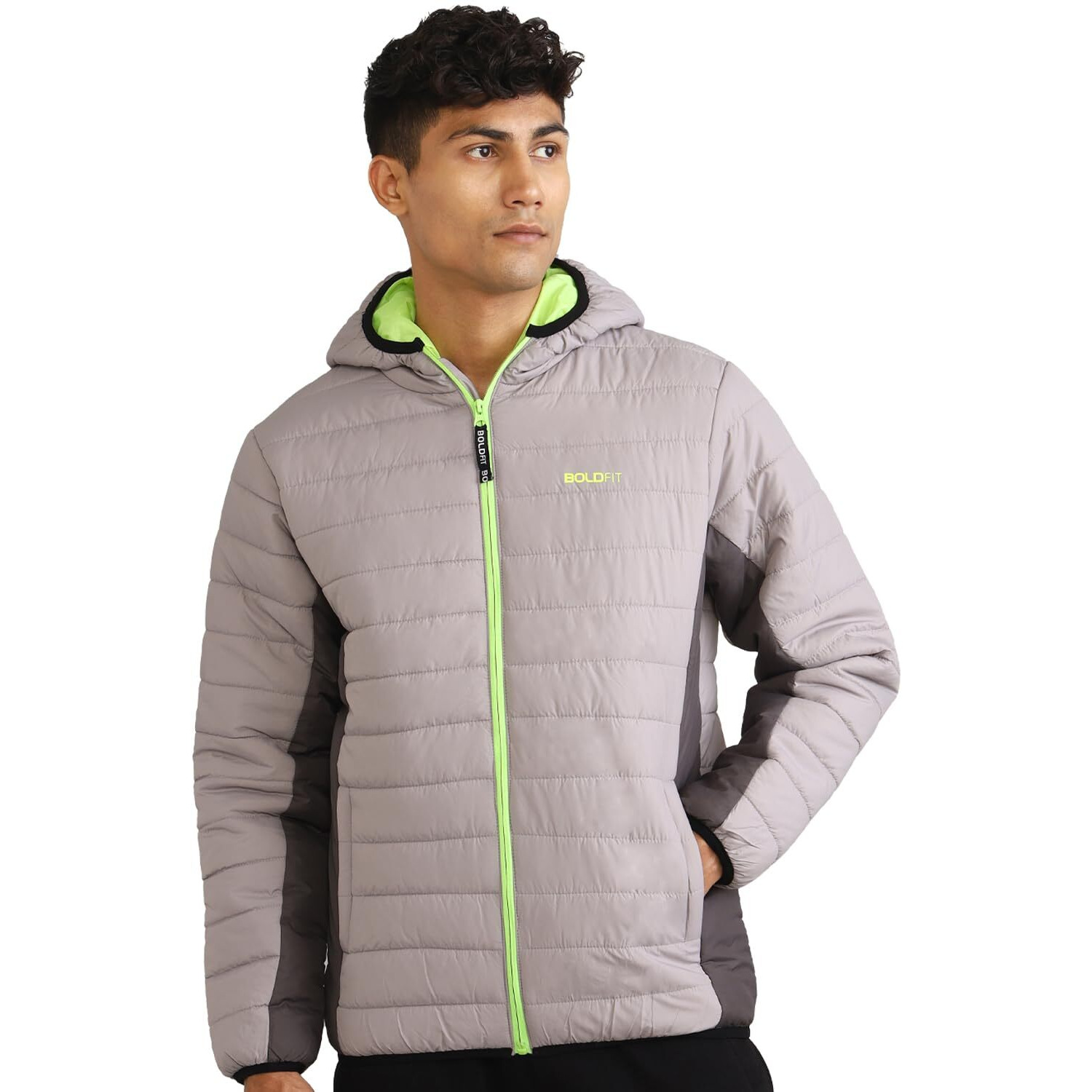 Boldfit Polyester Men's Padded Extra Long Length Jacket (Bomberjacketxl-501_Grey Charcoal