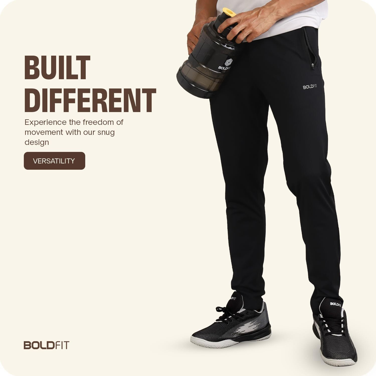 Boldfit Track Pant for Men Slim Fit Joggers for Men for Running, Gym Sports Lower for Men & Boys Summer Track Pants for Men Multipurpose Mens Lower Activewear Trousers, Night Pants for Men -Black S