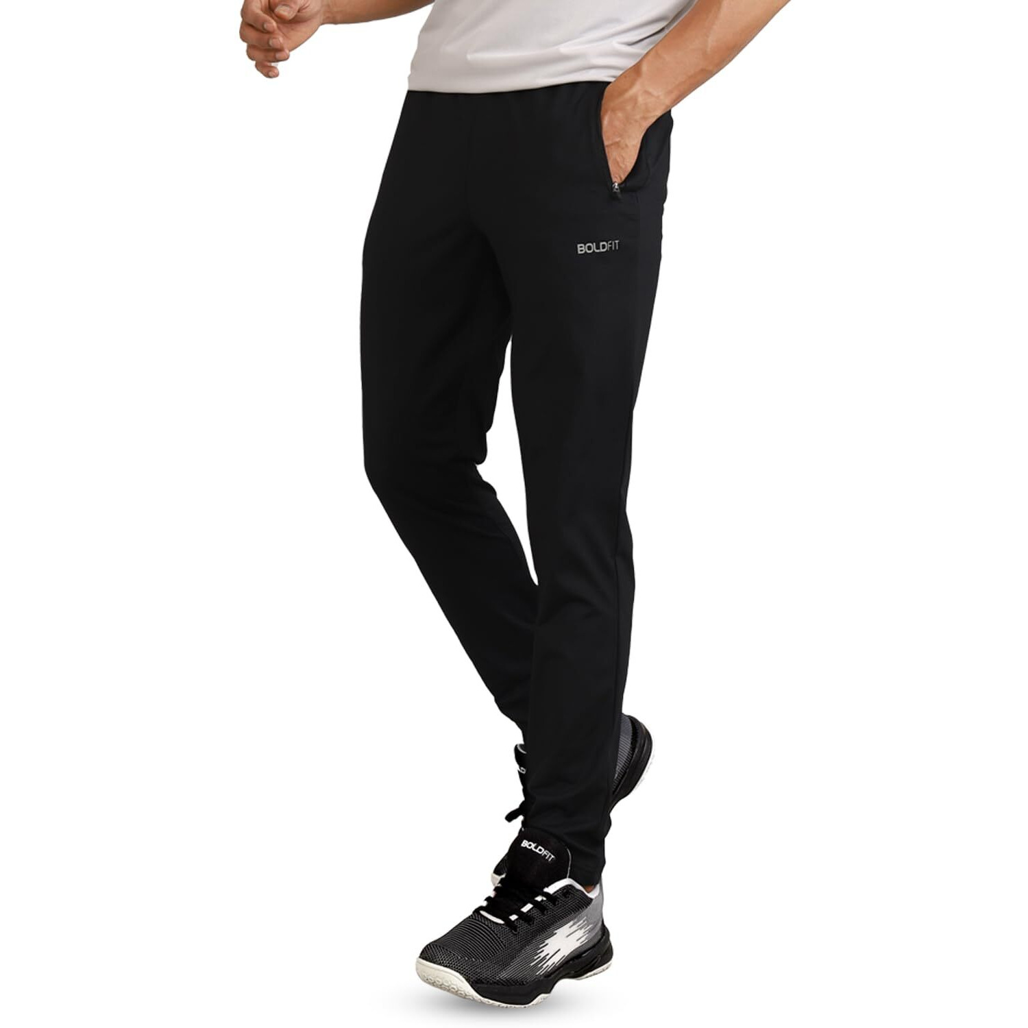 Boldfit Track Pant for Men Slim Fit Joggers for Men for Running, Gym Sports Lower for Men & Boys Summer Track Pants for Men Multipurpose Mens Lower Activewear Trousers, Night Pants for Men -Black L