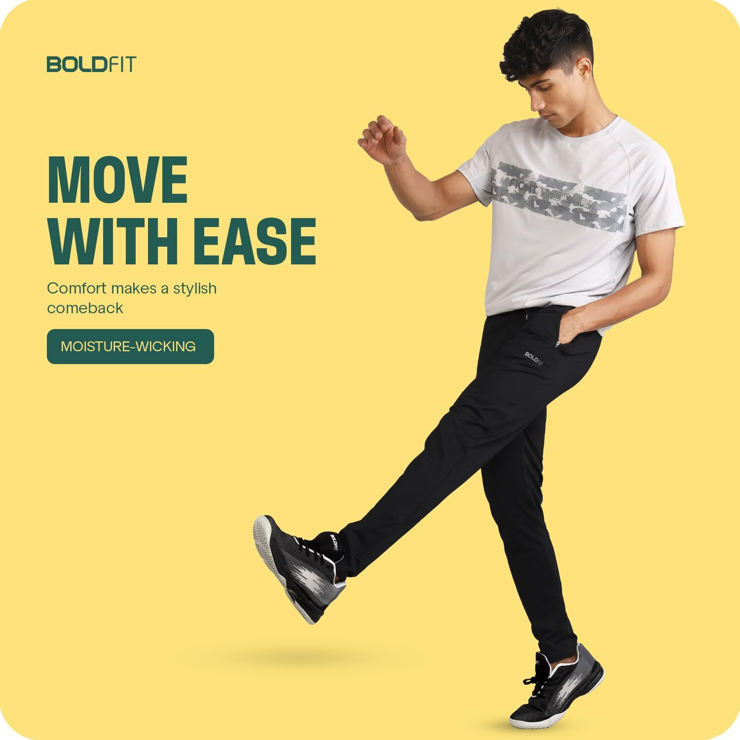 Boldfit Track Pant for Men Slim Fit Joggers for Men for Running, Gym Sports Lower for Men & Boys Summer Track Pants for Men Multipurpose Mens Lower Activewear Trousers, Night Pants for Men -Black L