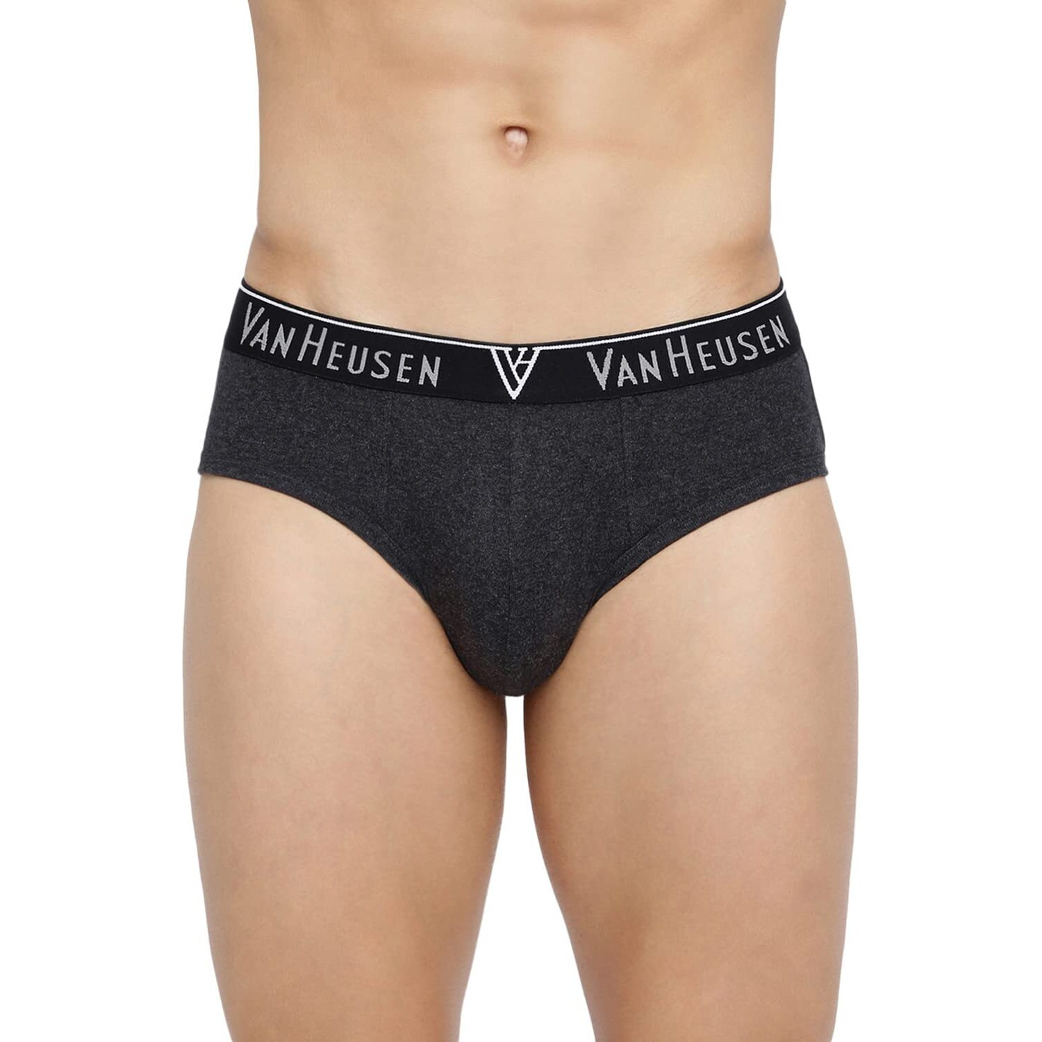 Van Heusen Men Briefs - 100% Combed Cotton - Pack Of 3 - Anti Bacterial, Colour Fresh, Moisture Wicking, Multicolor, Large