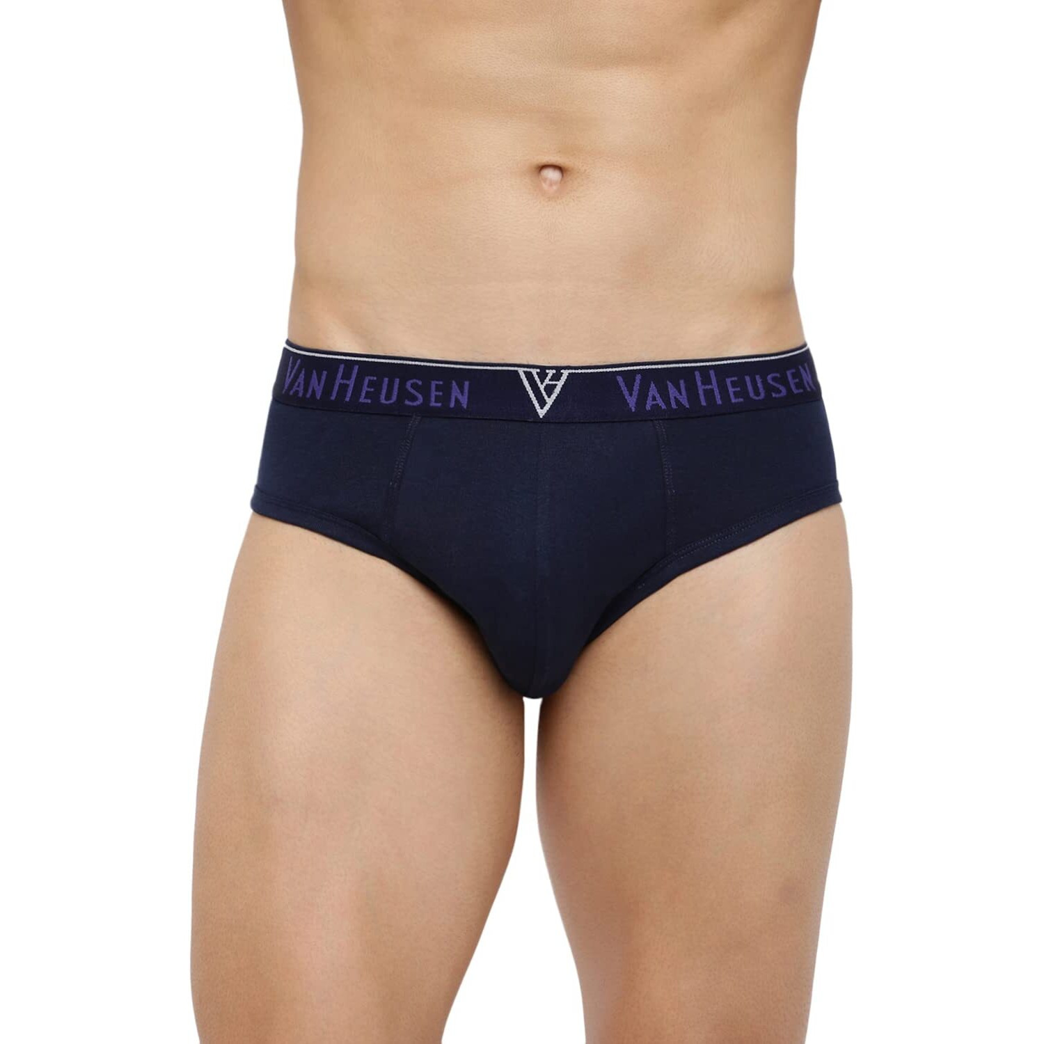 Van Heusen Men Briefs - 100% Combed Cotton - Pack Of 3 - Anti Bacterial, Colour Fresh, Moisture Wicking, Multicolor, Large