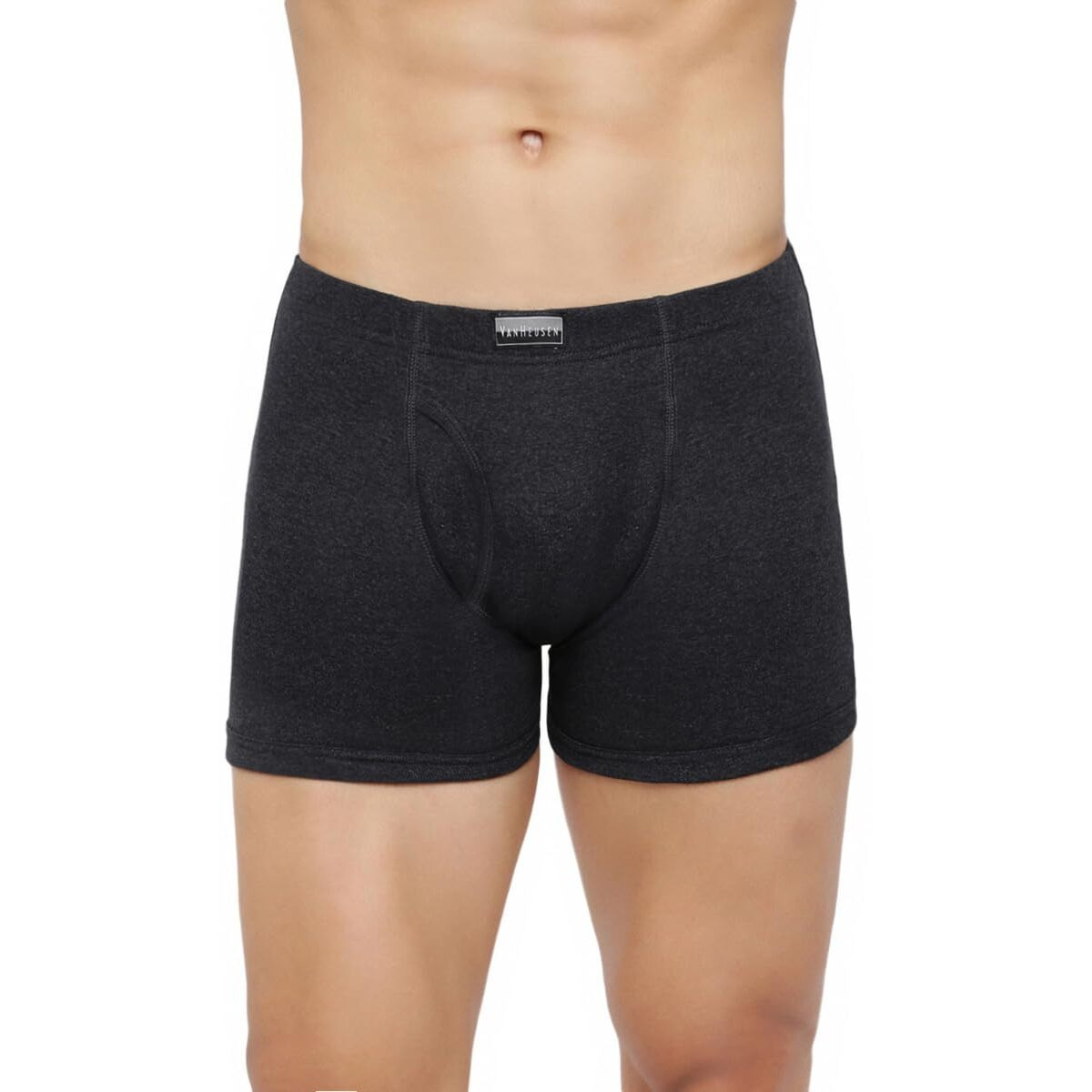 Van Heusen Men Boxer Briefs - 100% Combed Cotton - Pack of 3 - Anti Bacterial, Colour Fresh, Moisture Wicking_10031_Pure Black, Anthra Mel, Peat_L