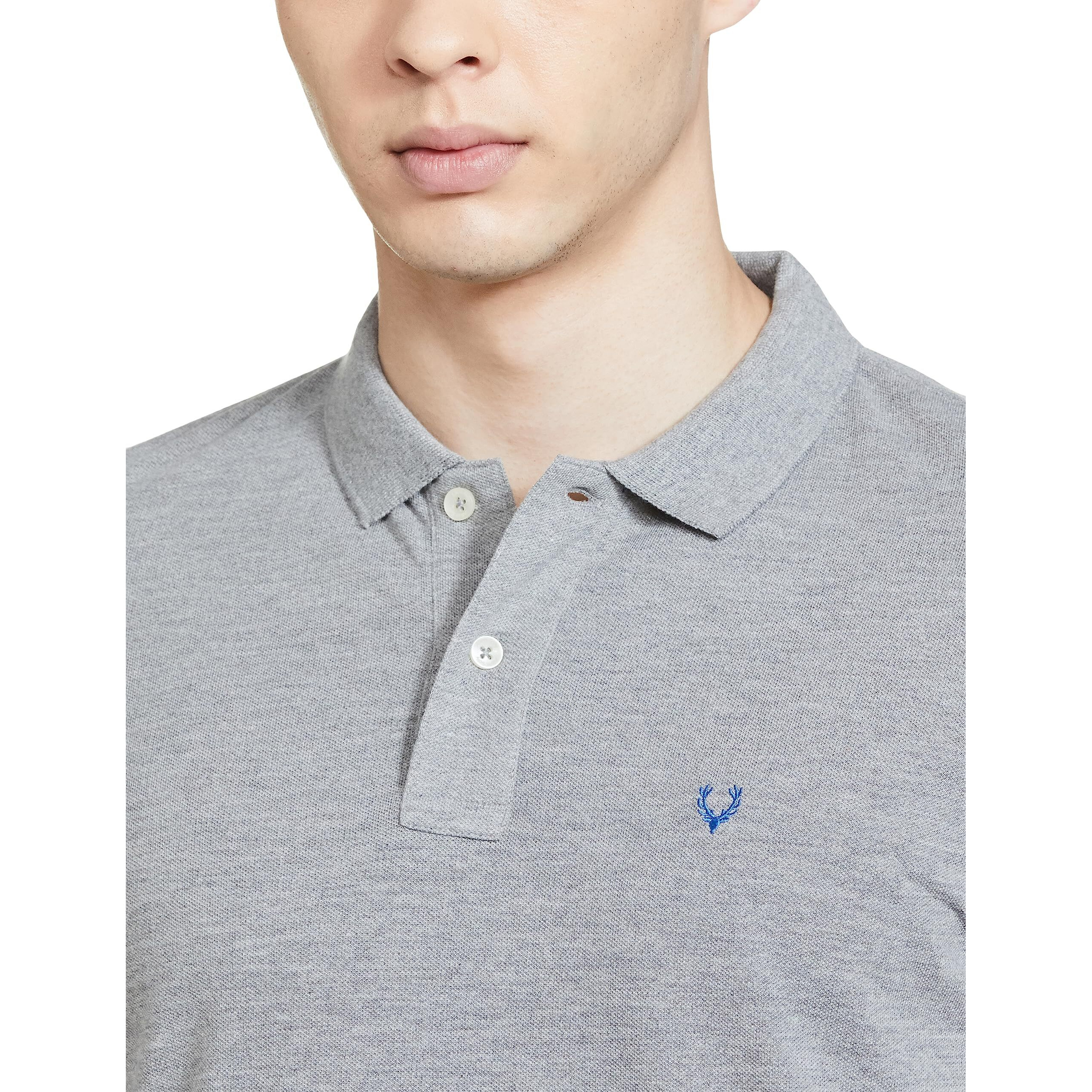 Allen Solly Men Grey Melange Regular Fit Polo(AMKP317G04246_Grey Melange_2XL)
