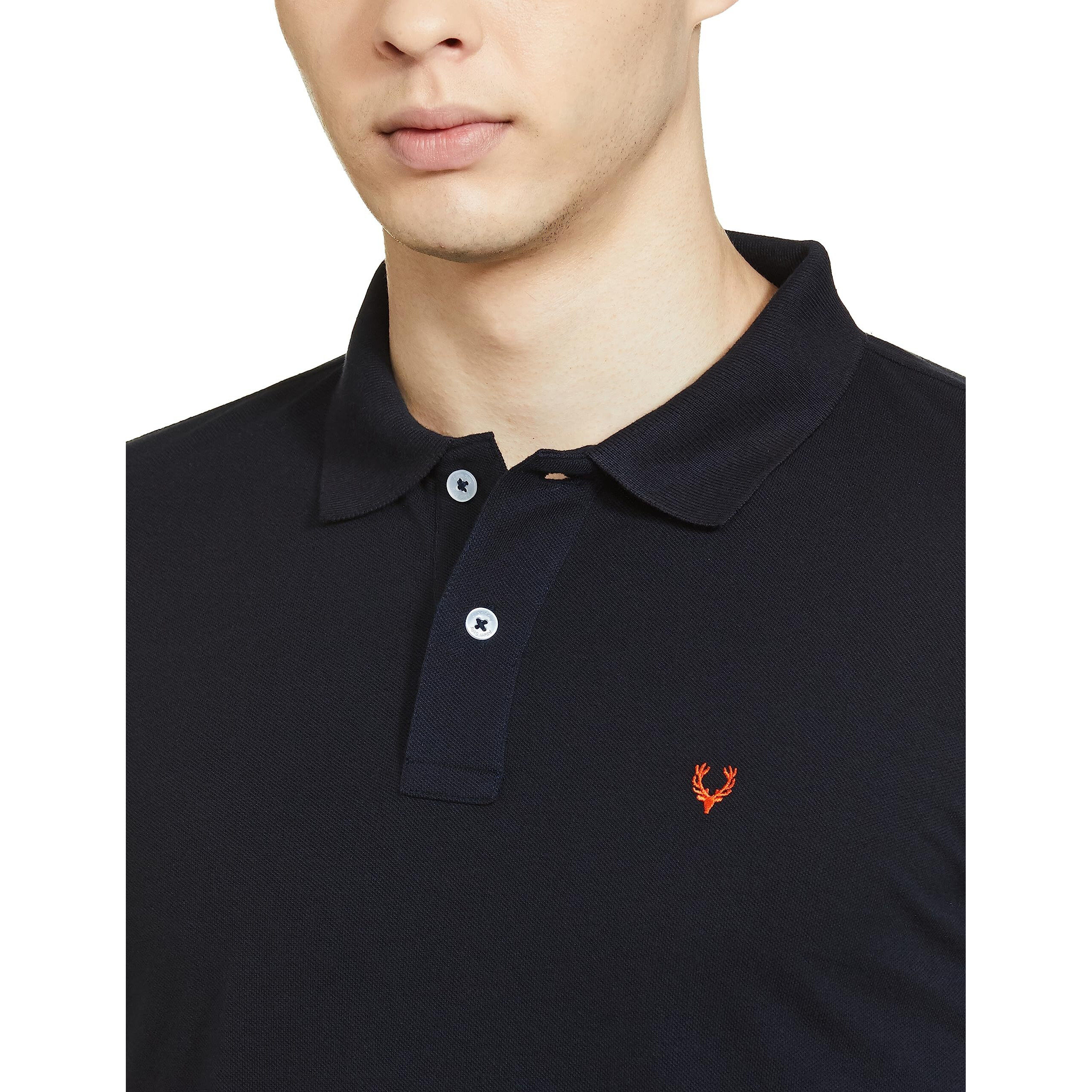 Allen Solly Men Navy Regular Fit Polo(AMKP317G04251_Navy_2XL)