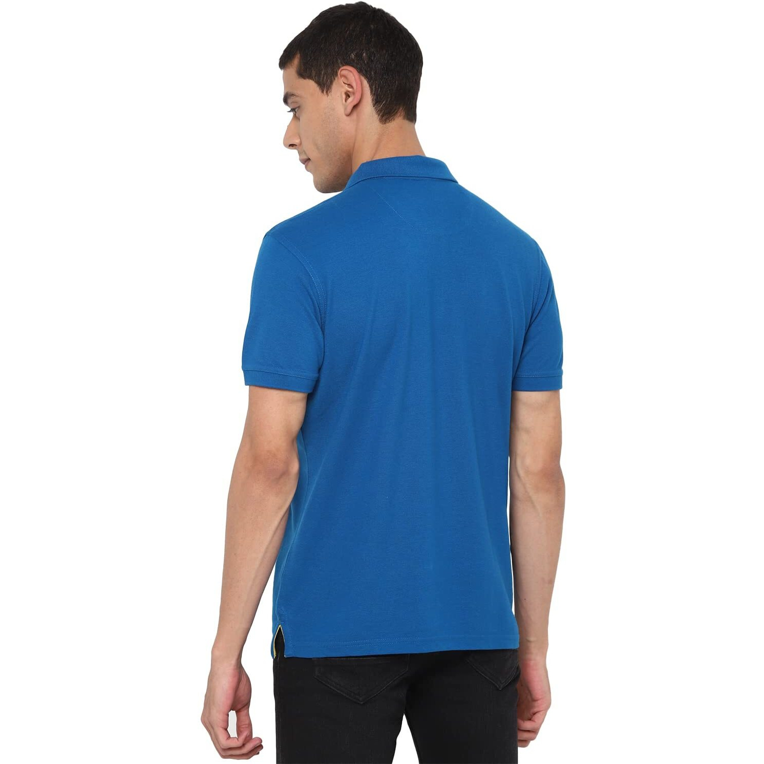 Allen Solly Men Blue Regular Fit Polo(AMKP317G04252_Medium Blue_L)