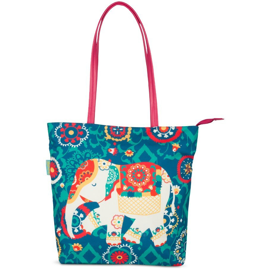 Chumbak Teal Regal Elephant Tote Bag - Teal