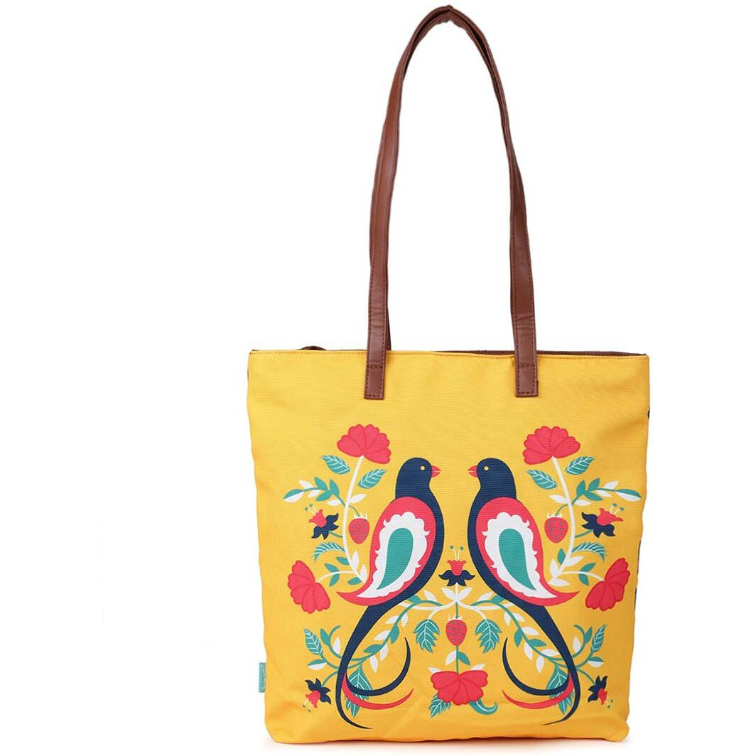 Chumbak Teal Killim Owl Tote Bag - Navy