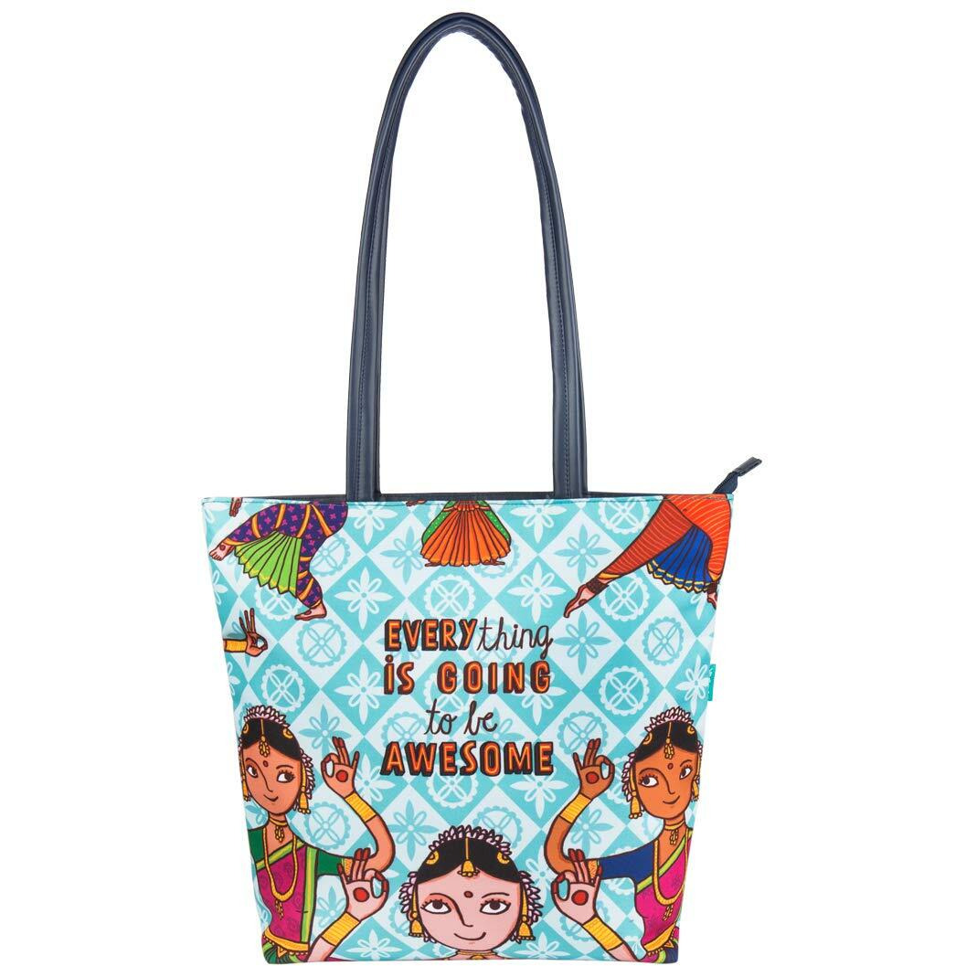 Chumbak Teal Dance Vibes Tote Bag - Teal