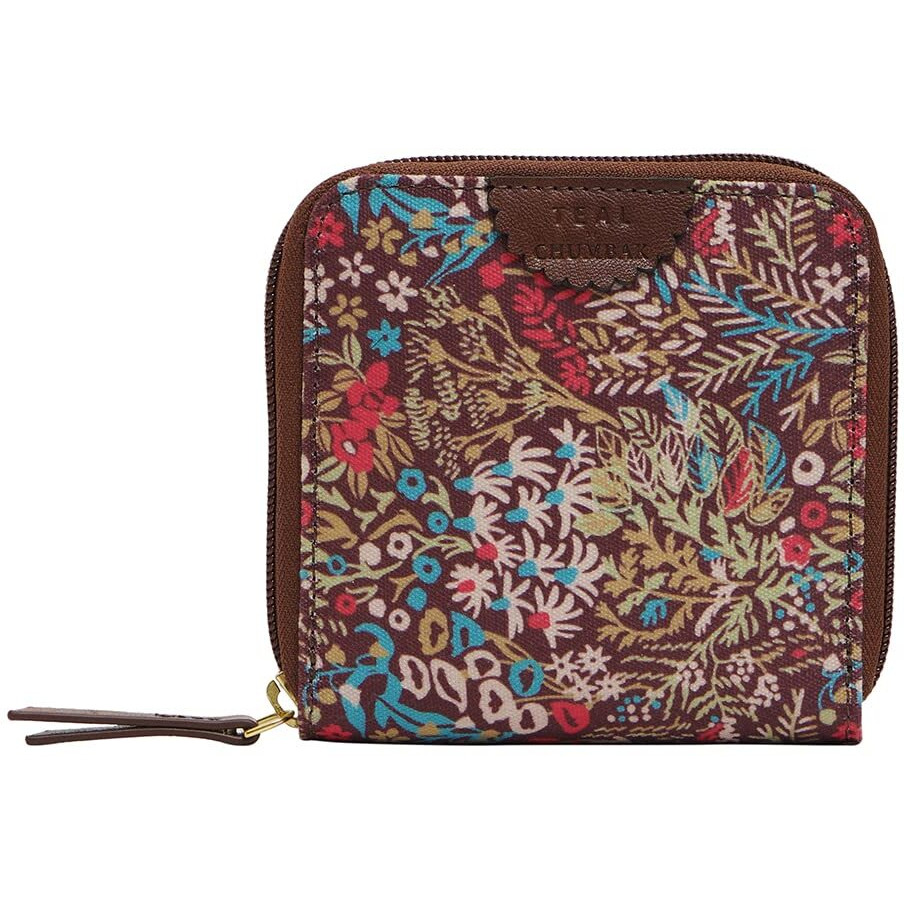 TEAL BY CHUMBAK Women's Mini Wallet | Small Wallet for Women | Women's Purse | Coin | Card | Brown (Rainforest)
