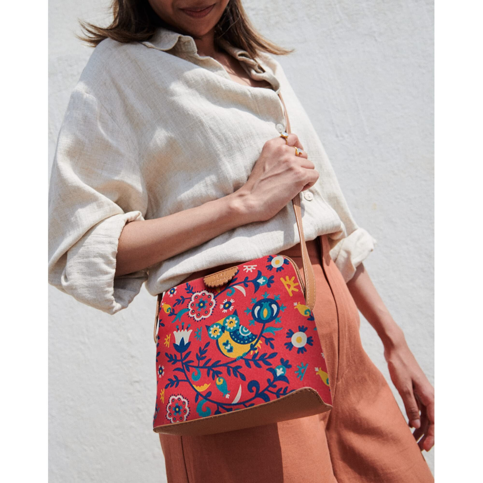 TEAL BY CHUMBAK Crossbody Sling Bag for Women | Stylish Printed Canvas Box Sling bag | Multipurpose Daily use Bag for Office/College/Travel