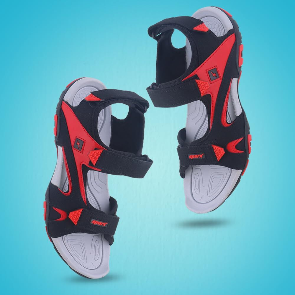 Sparx mens SS 453 | Latest, Daily Use, Stylish Floaters | Red Sport Sandal - 8 UK (SS 453)