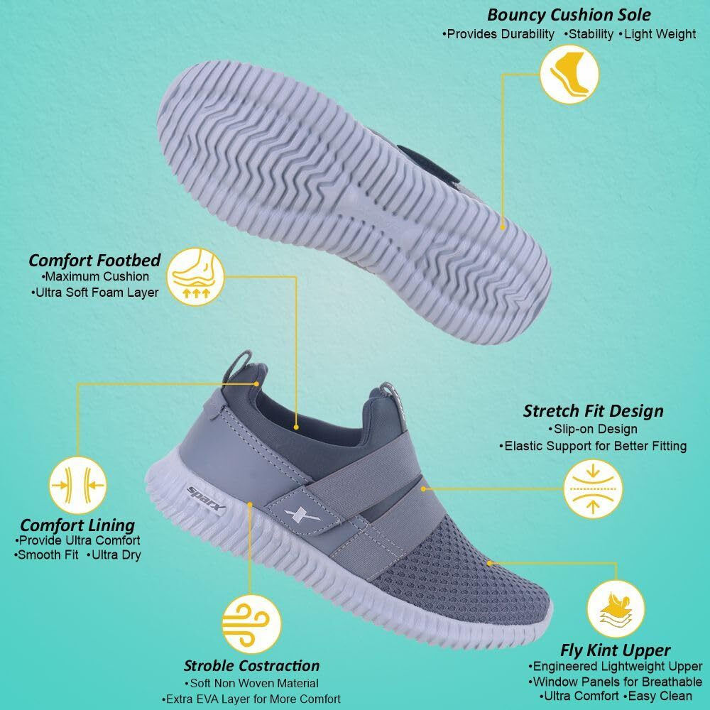 Sparx Mens SM 406 | Enhanced Durability & Soft Cushion | Grey Running Shoe - 7 UK (SM 406)