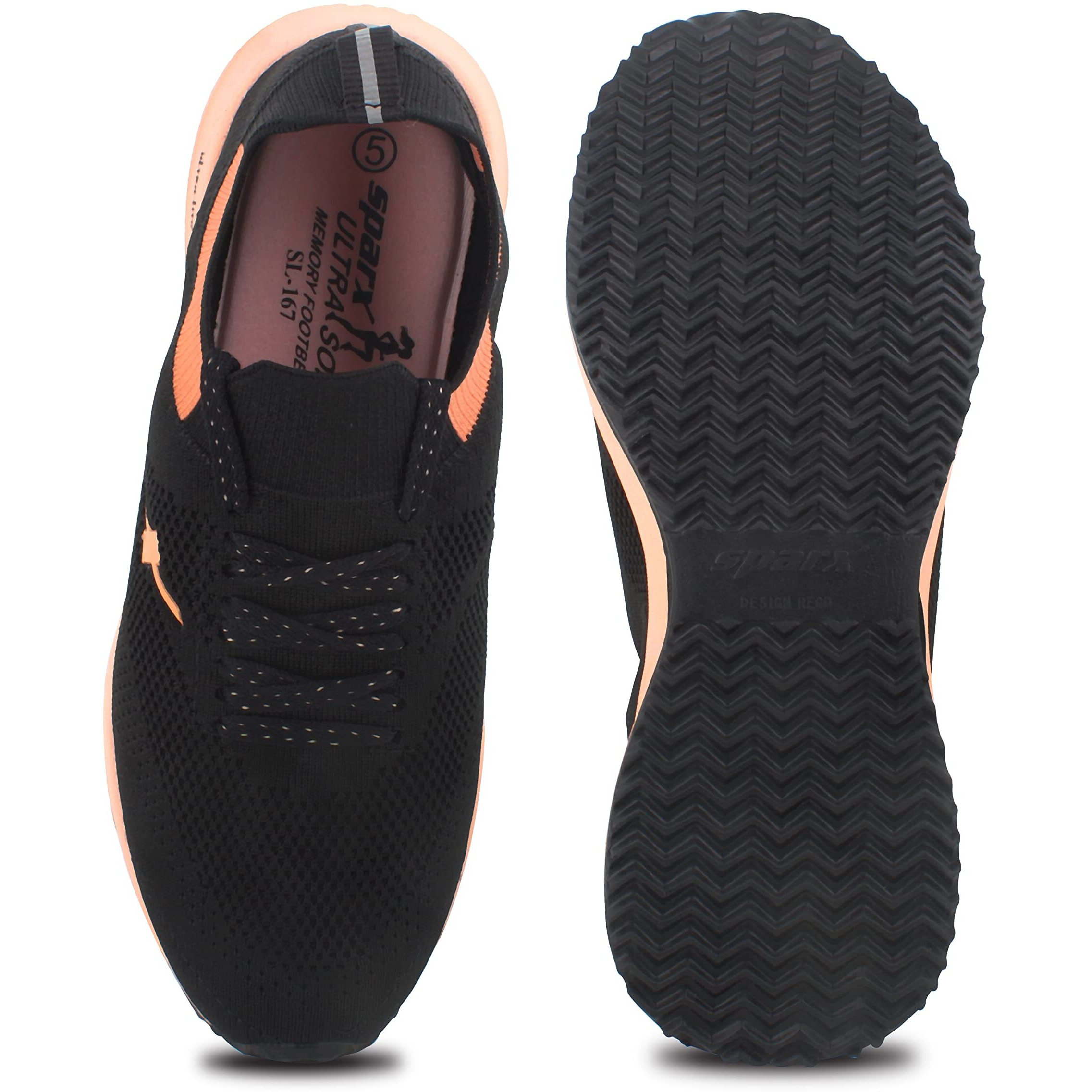 Sparx Womens SL 167 | Enhanced Durability & Soft Cushion | Black Walking Shoe - 8 UK (SL 167)