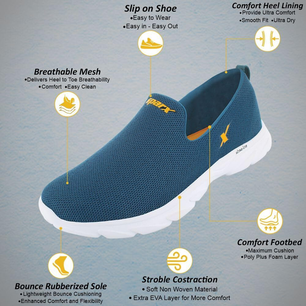 SPARX Mens SM 675 | Enhanced Durability & Soft Cushion | Blue Running Shoe - 9 UK (SM 675)