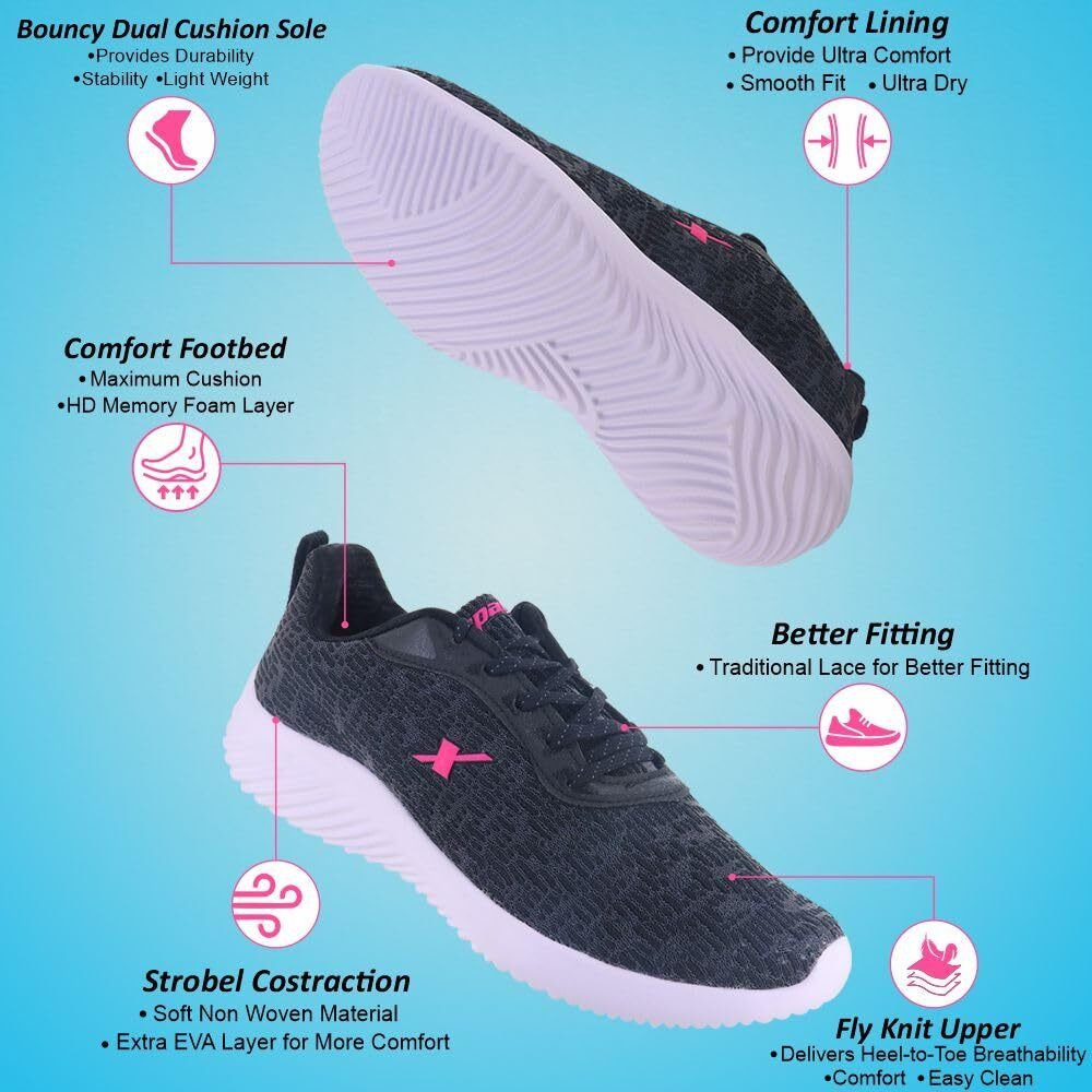Sparx Womens SL 201 | Enhanced Durability & Soft Cushion | Black Walking Shoe - 7 UK (SL 201)