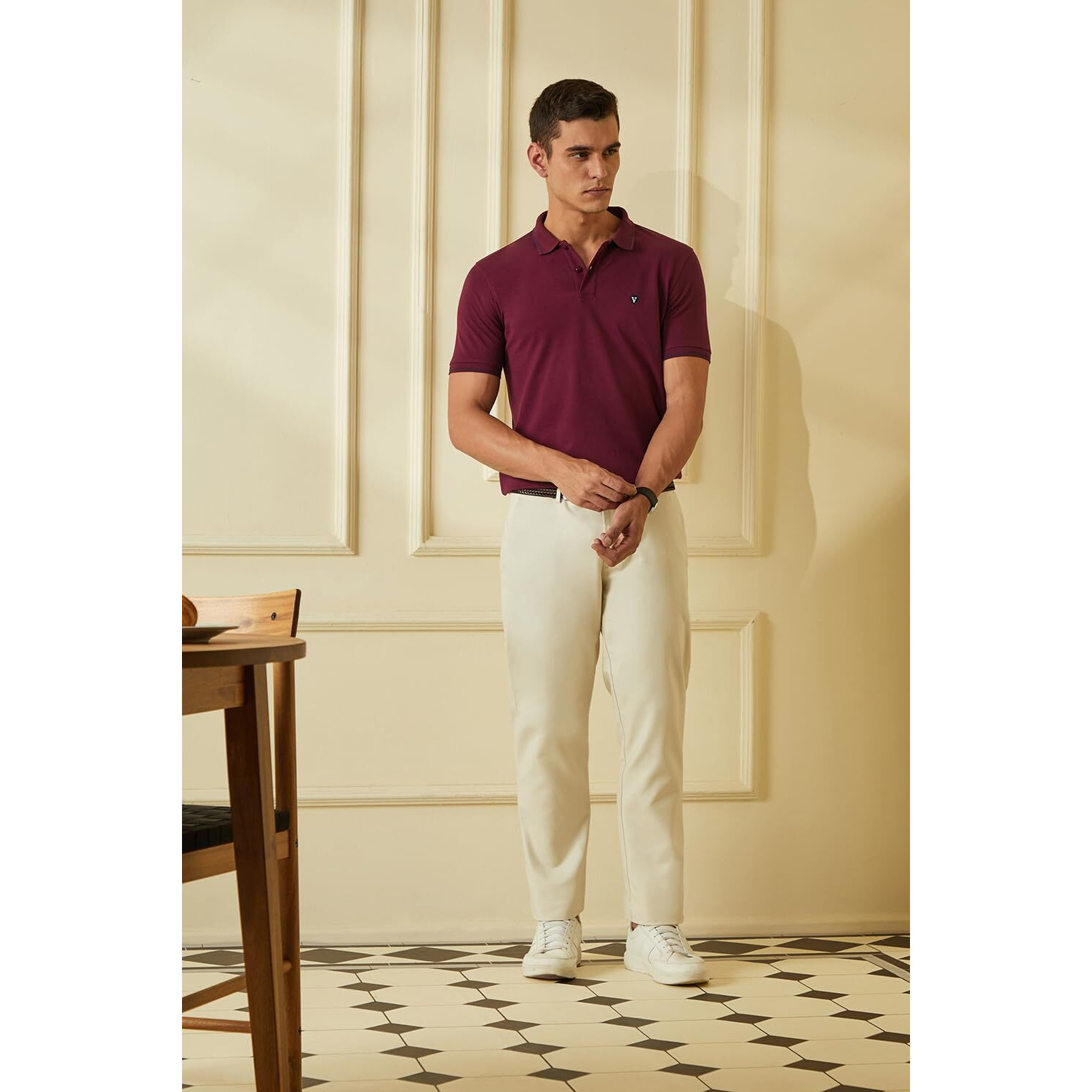 Van Heusen Men's Regular Fit Polo T-Shirt (VSKP517S011406_Light Purple XL)