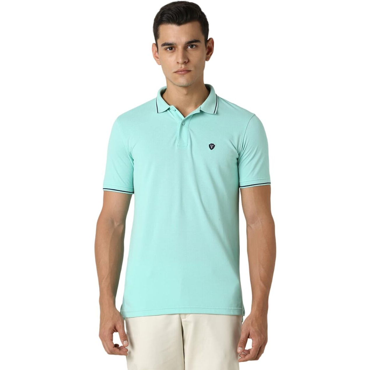 Van Heusen Men's Regular fit T-Shirt (VSKP517S011422_Mint M)