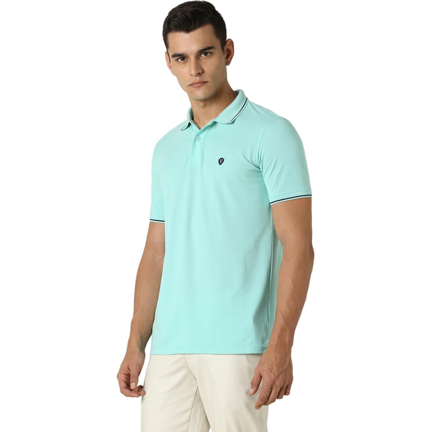 Van Heusen Men's Regular fit T-Shirt (VSKP517S011422_Mint M)