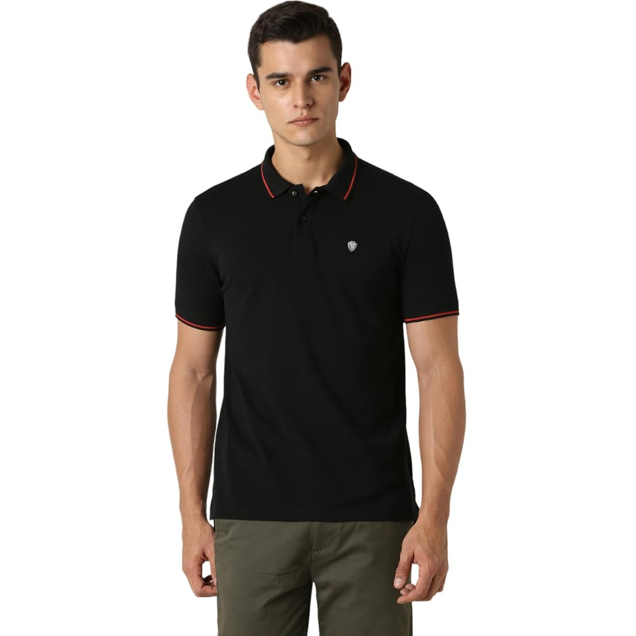 Van Heusen Men's Regular Fit Polo T-Shirt (VSKP517S011408_Black 2XL)