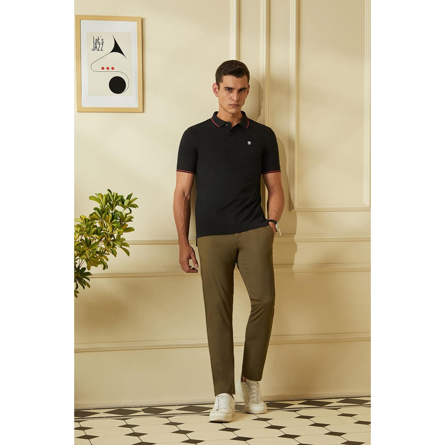 Van Heusen Men's Regular Fit Polo T-Shirt (VSKP517S011408_Black 2XL)