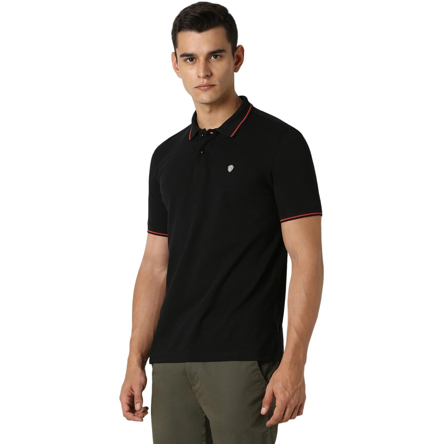 Van Heusen Men's Regular Fit Polo T-Shirt (VSKP517S011408_Black 2XL)