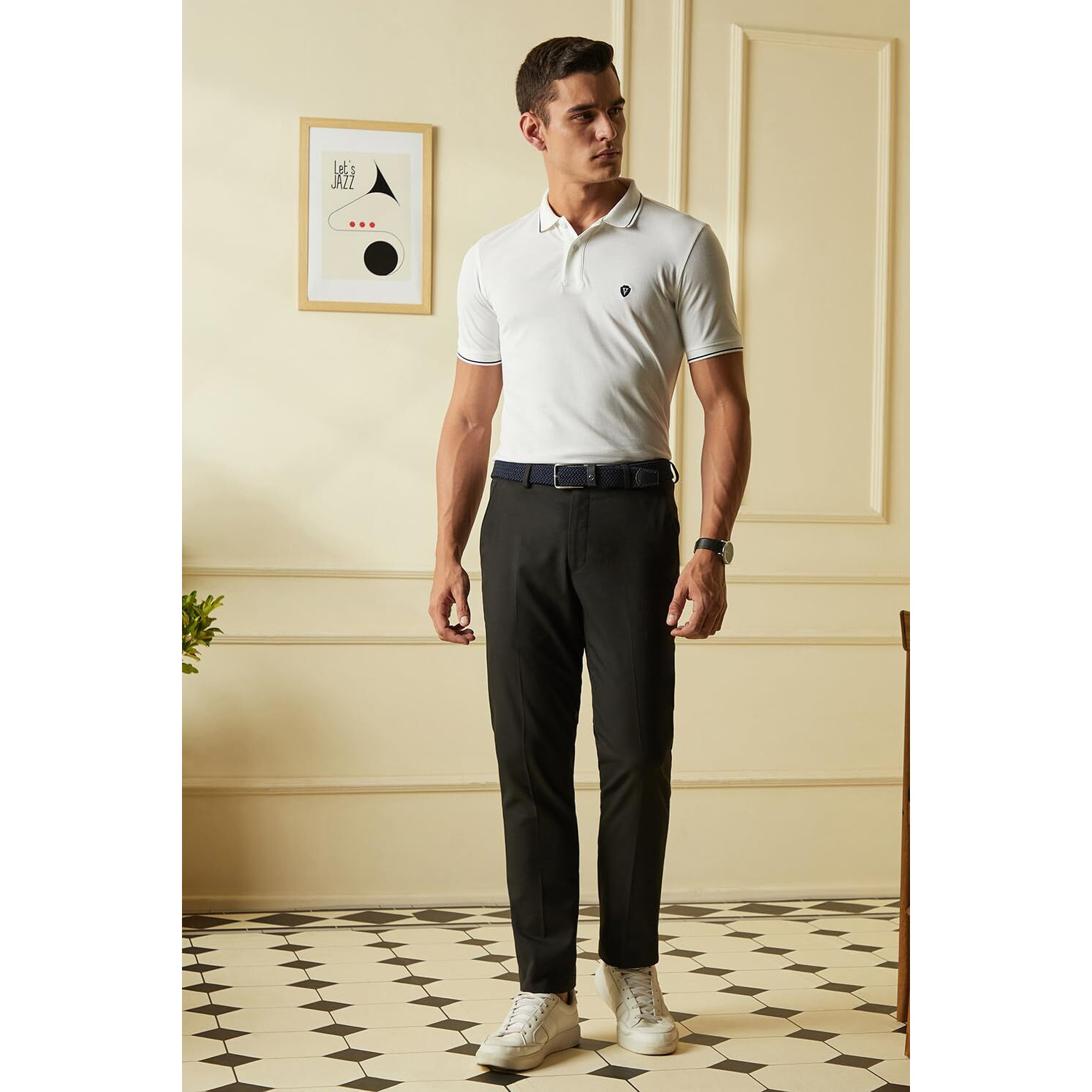 Van Heusen Men's Regular fit T-Shirt (VSKP517S011409_White XL)