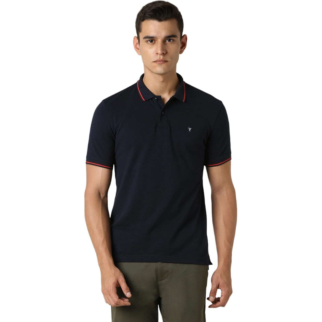 Van Heusen Men's Regular Fit Polo T-Shirt (VSKP517S011411_Navy XL)