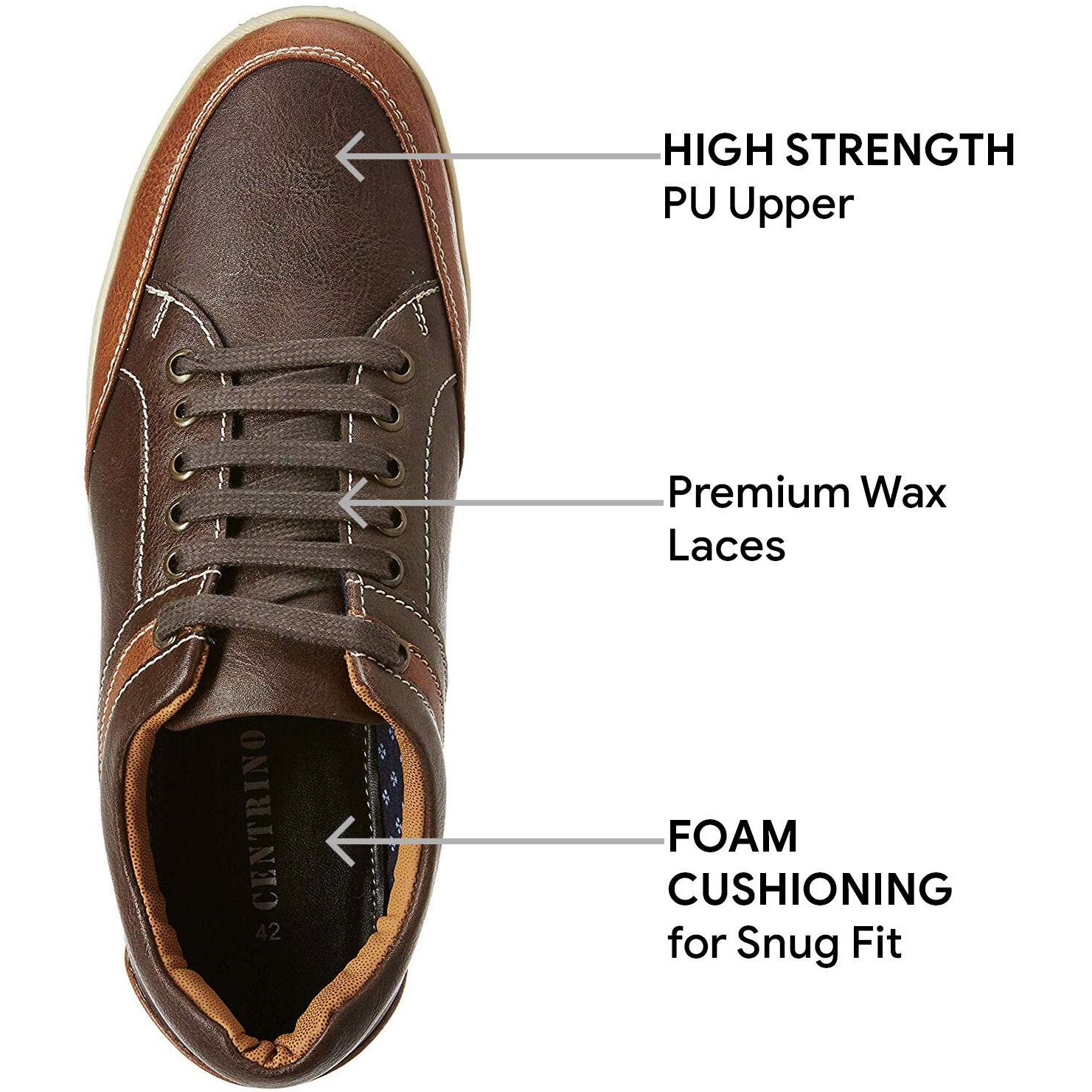 Centrino Men's 3322 Brown Sneakers-7 UK (41 EU) (8 US) (3322-02)