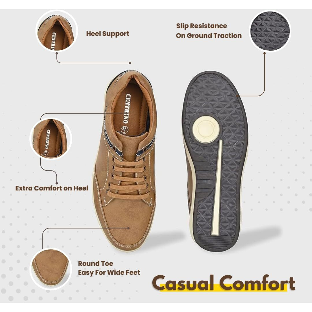 Centrino Men's Brown Sneakers - 10 UK