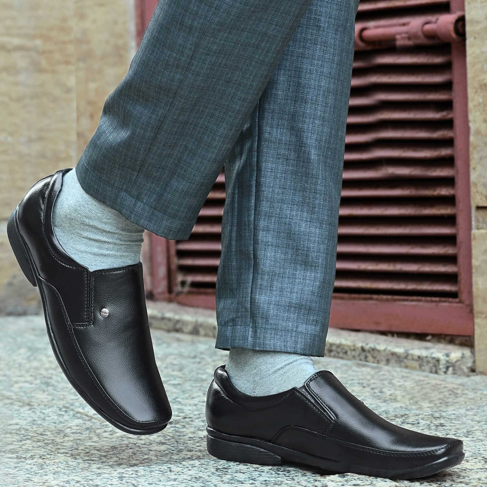 Centrino mens Moccasin Formal Shoe (Black_8 UK_8602-1)