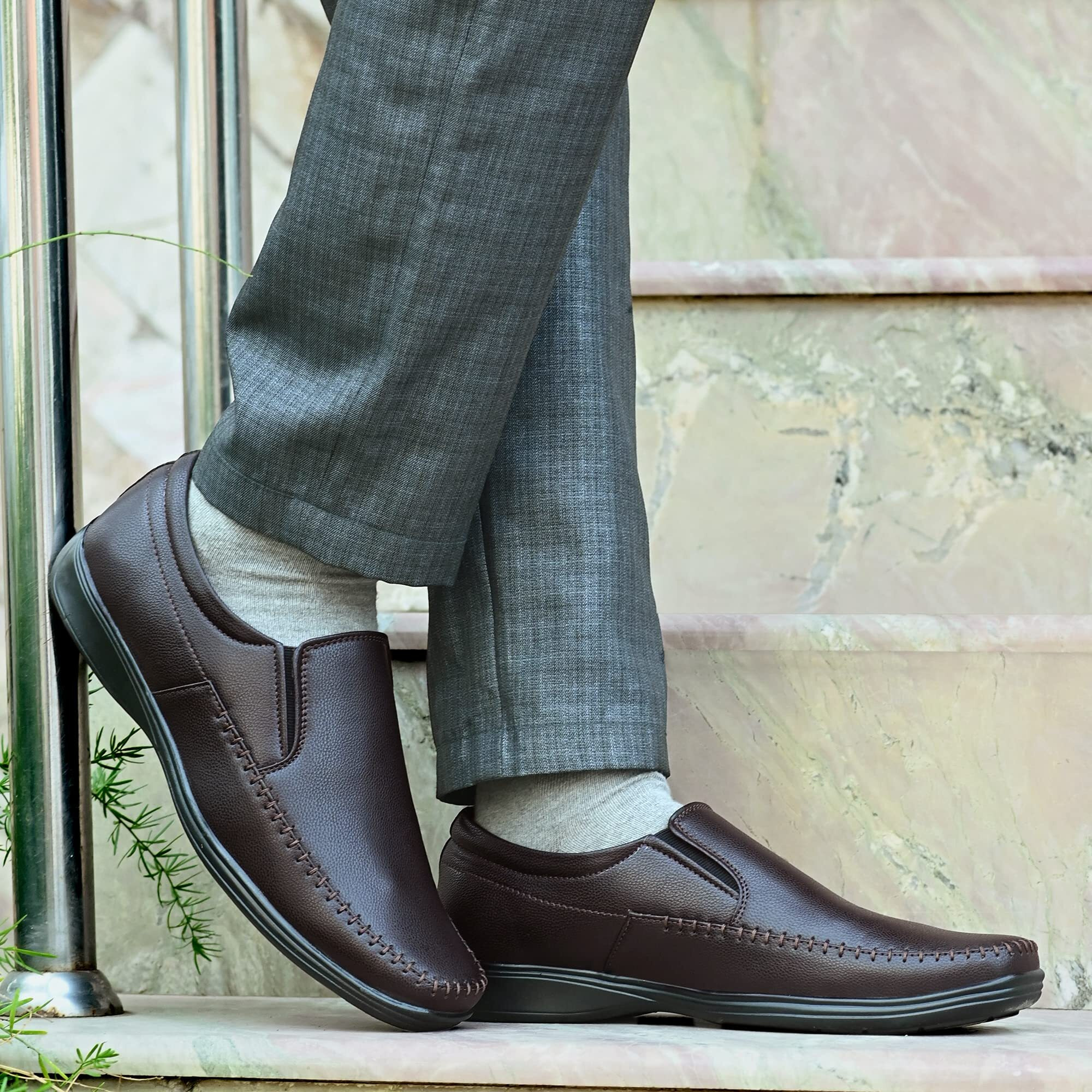 Centrino Brown Men's Formal Shoe- 11 UK(8620-2)