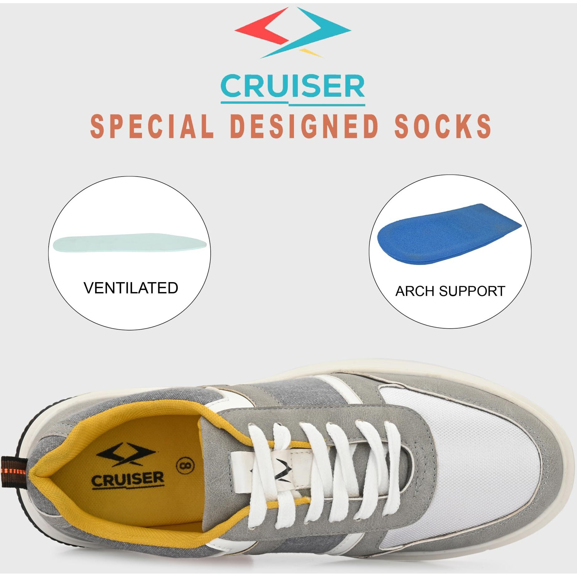 Cruiser Men's Aurelius Grey Sneakers_9 UK (2506-4)
